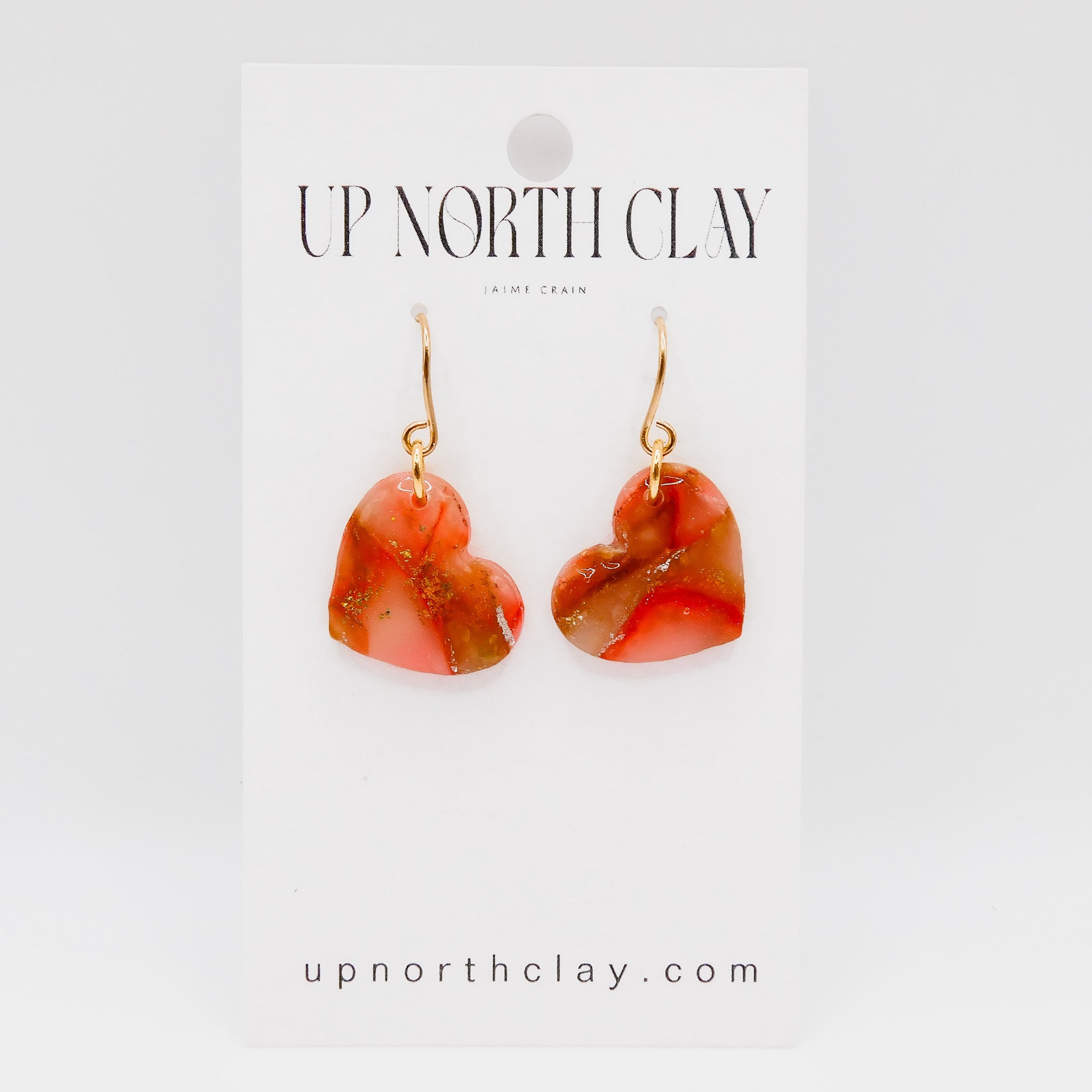 Earthy Red-tones Marble Hearts